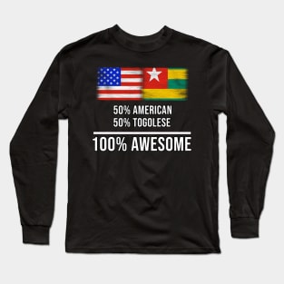 50% American 50% Togolese 100% Awesome - Gift for Togolese Heritage From Togo Long Sleeve T-Shirt